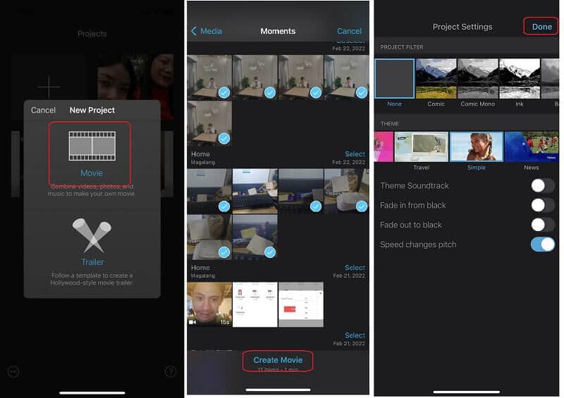 iMovie iPhone'da Film Yapın