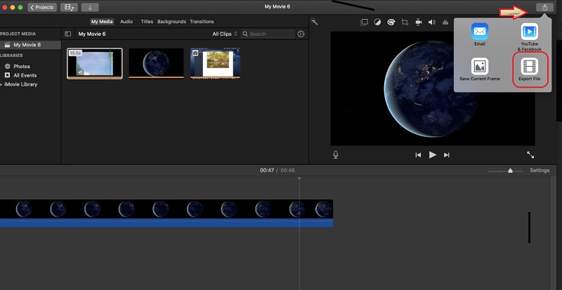 สร้างภาพยนตร์บน iMovie Mac