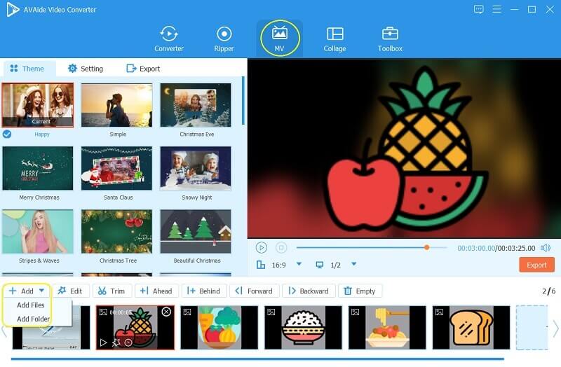 写真付きのムービーを作成するAVAideAdd
