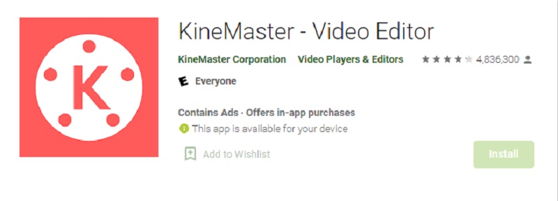 Melhorador de vídeo móvel KineMaster