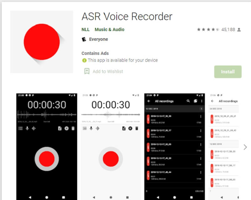 Beste recorder Android ASR