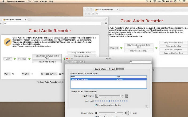 Registratore audio su cloud