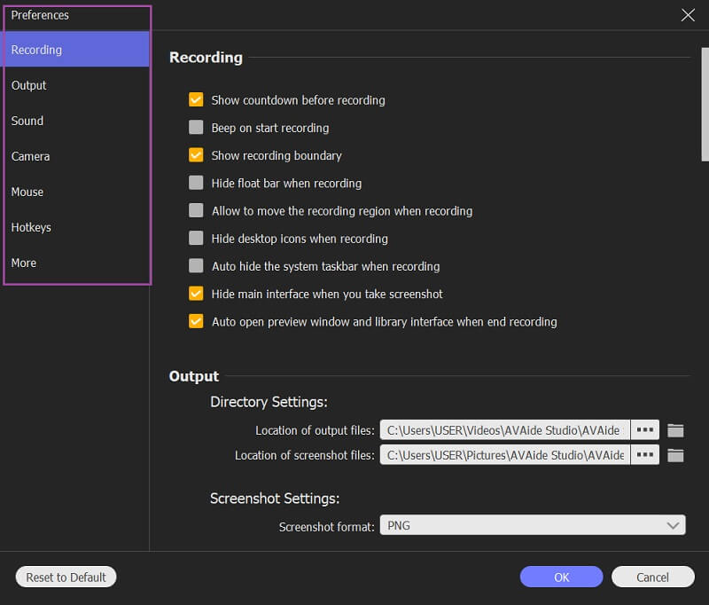 OBS Black AVAide Setting