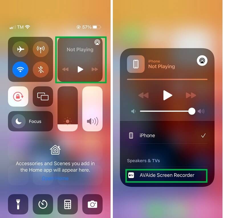 iPhone AVAide Connect'te Ses Kaydetme