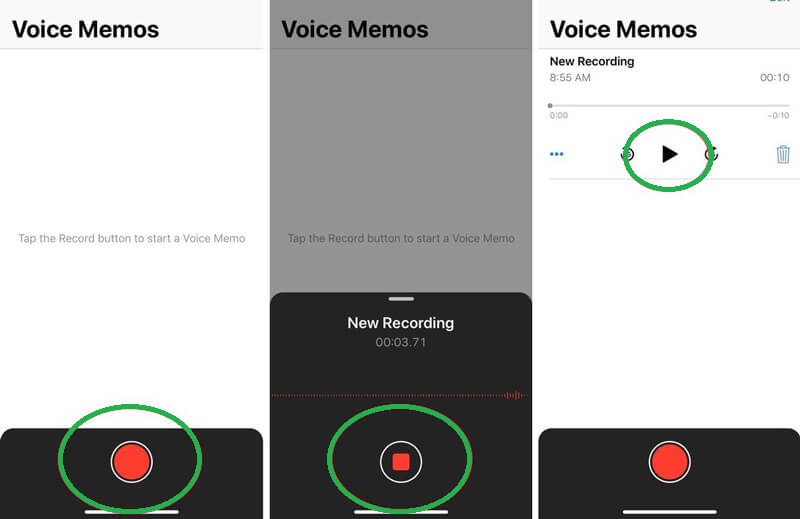 Registra audio su iPhone Voicememo