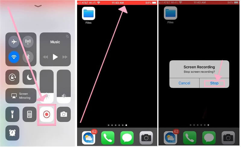 Screen Record iPhone Stop