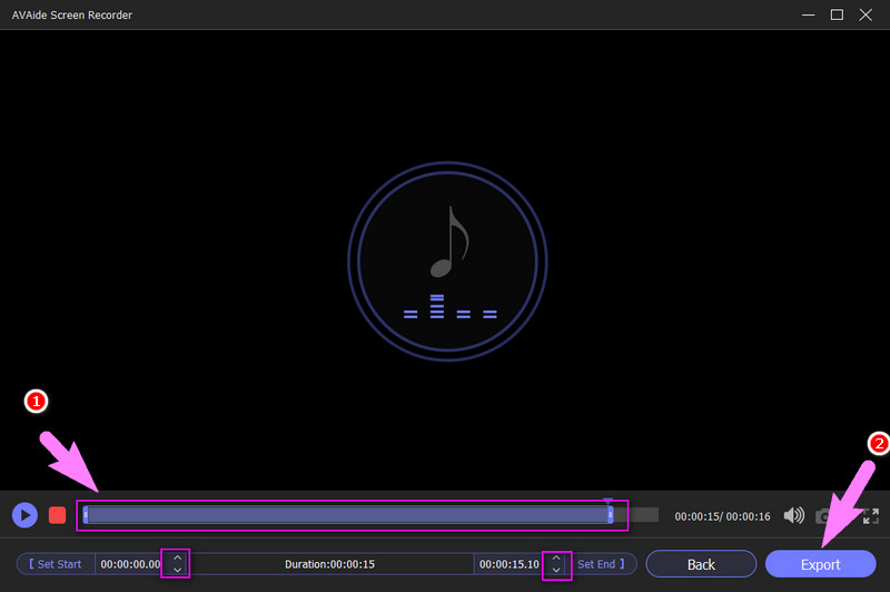 Export audio rekordéru