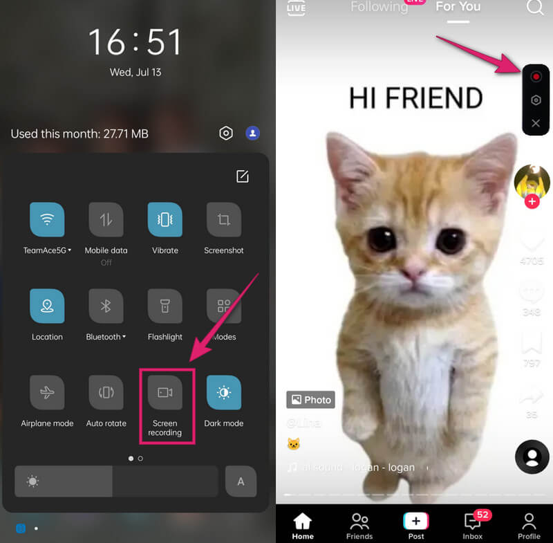 Enregistrement Android