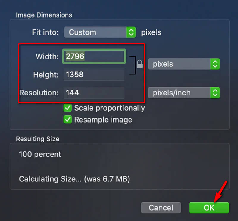 Preview Resize