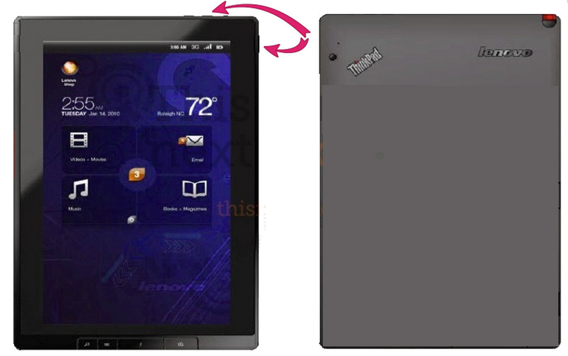 Captura de tela do tablet Lenovo