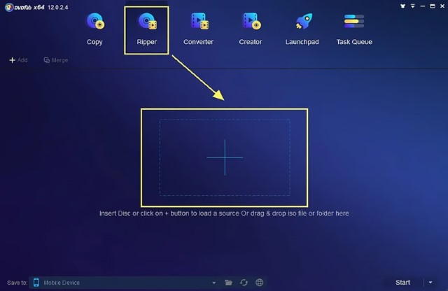 DVDFab 블루레이 리퍼에 디스크 추가