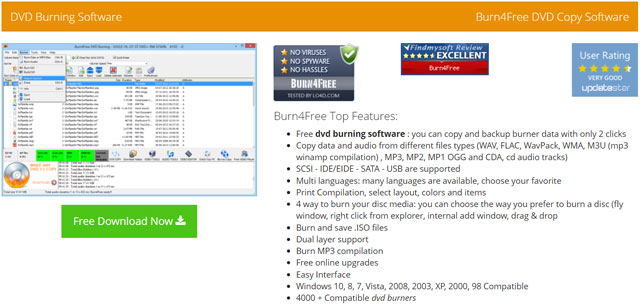 Software de grabación de DVD gratuito Burn4Free