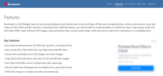 BurnAware Free Features