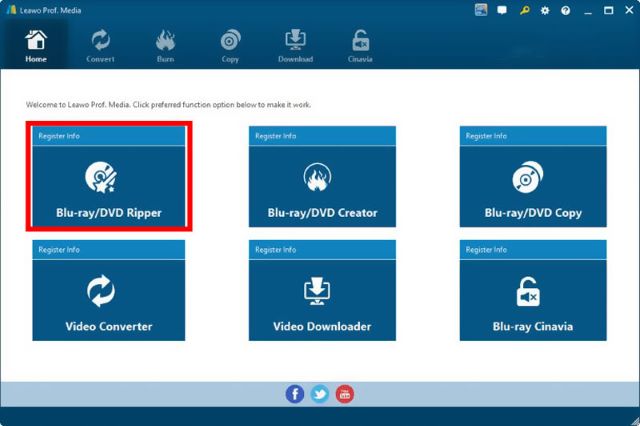 Выберите программное обеспечение Leawo Blu-ray DVD Ripper