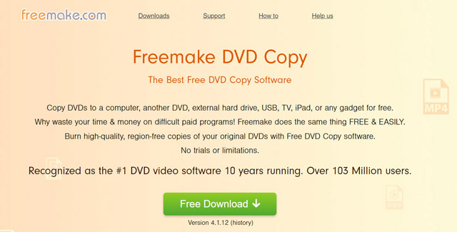 Software gratuito de cópia de DVD Freemak