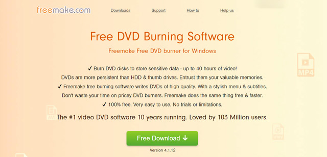 Software de gravação de DVD gratuito Freemake