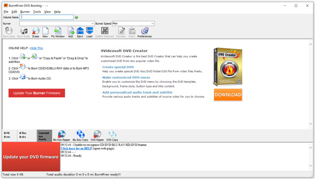 Inicie Burn4Free Free DVD Burner