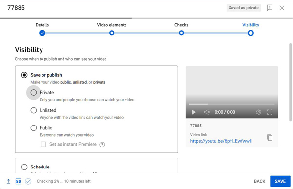 Set Video for YouTube