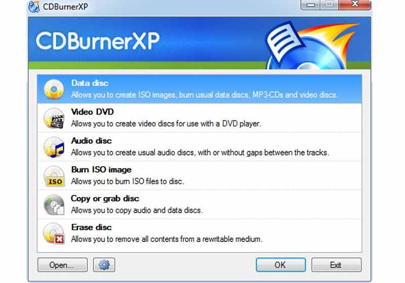 CDBurnerXP のスクリーンショット