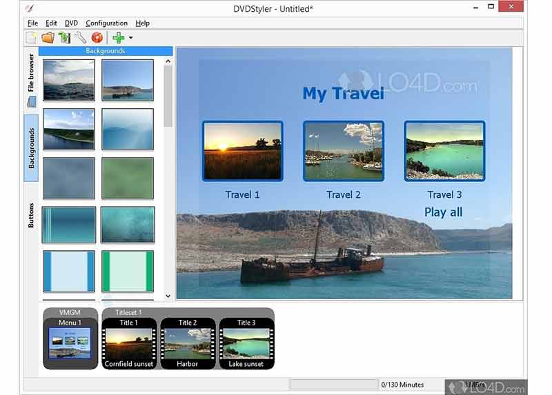 ภาพหน้าจอของ DVDStyler