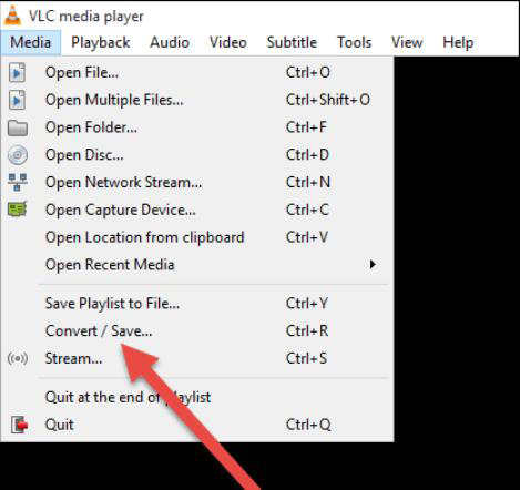VLC تحويل زر حفظ