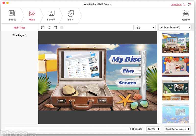 Wondershare DVD クリエイター Mac のスクリーンショット