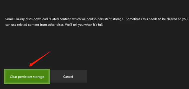 Očisti Xbox One Persistent Storage