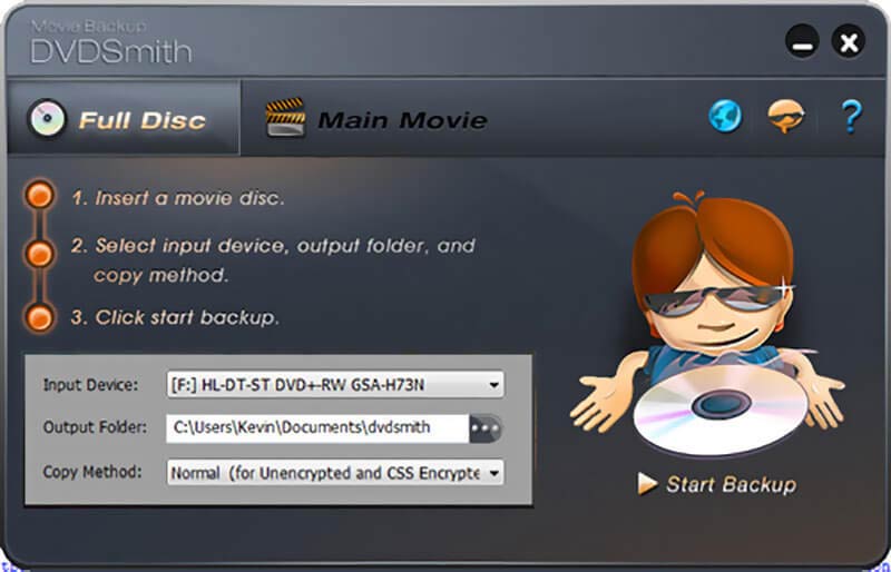 DVDSmith ムービーのバックアップ