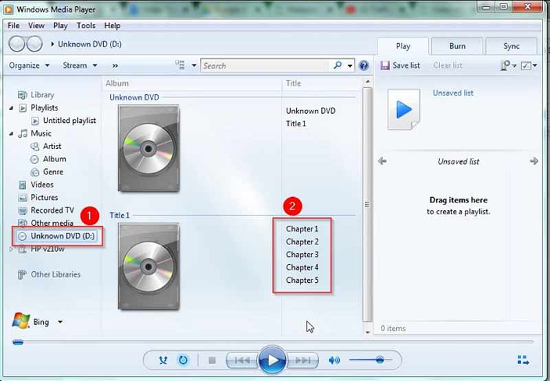 Windows Media Player 7 で DVD を再生する方法