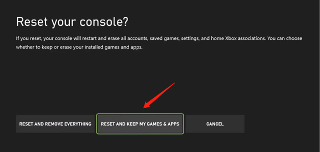 Xbox One कंसोल को रीसेट करें