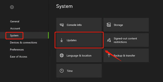 Update Xbox One System