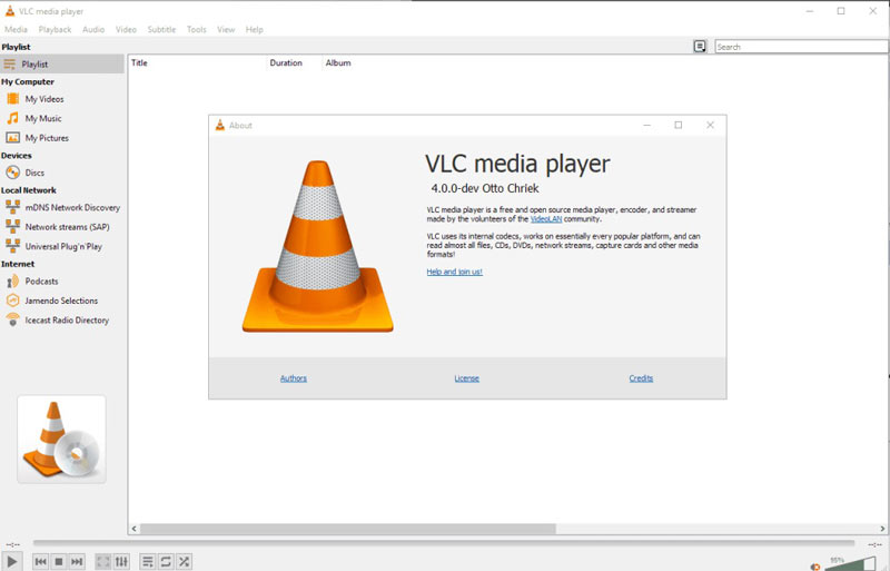 ภาพหน้าจอ VLC