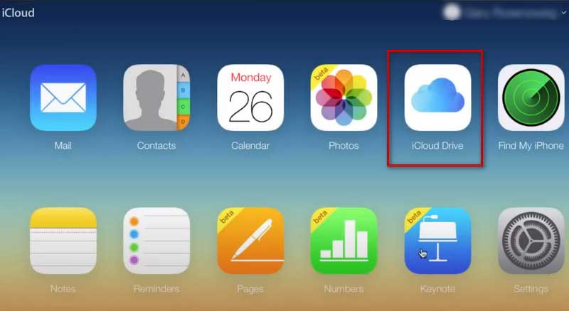 iCloud Odaberite