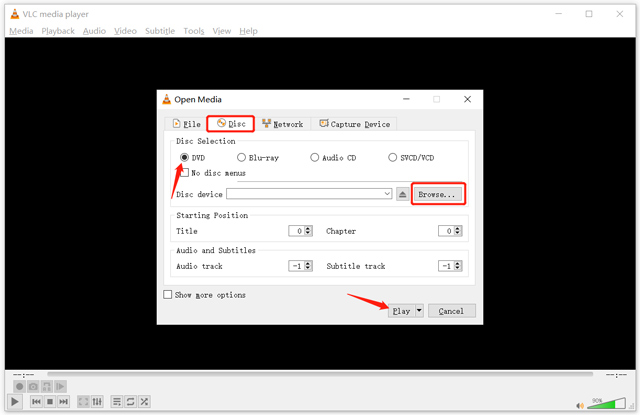 Mainkan DVD pada Windows 10 Menggunakan VLC