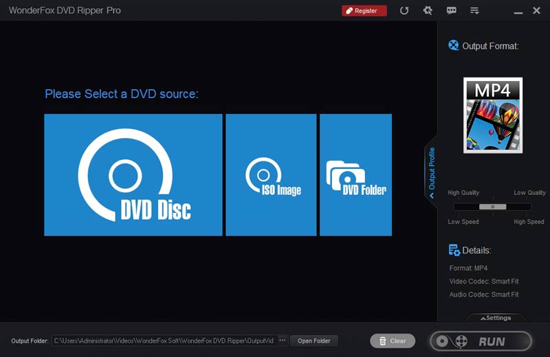Antara Muka DVD Ripper WonderFox