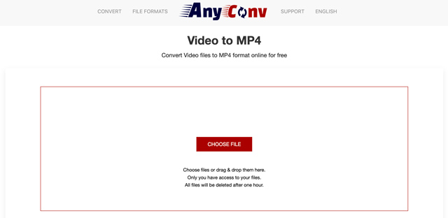 Besplatan mrežni pretvarač AV1 u MP4 AnyConv
