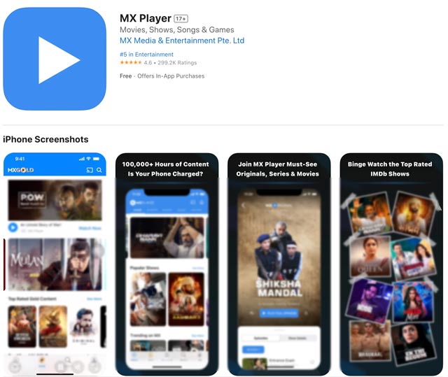 通过 MXPlayer 在 iPhone 上打开 XVid