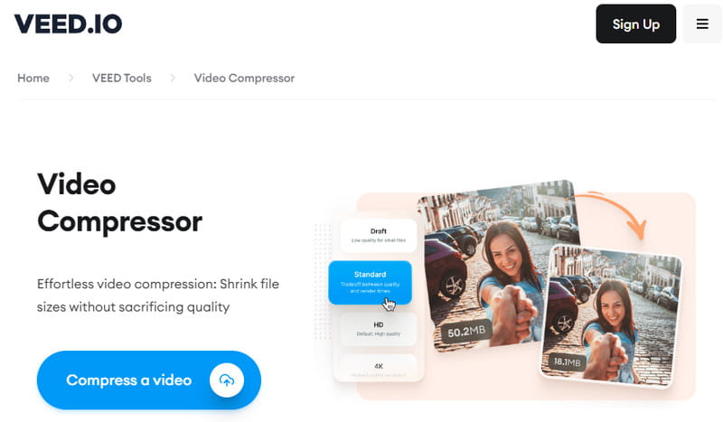 Veed.io videokompressor