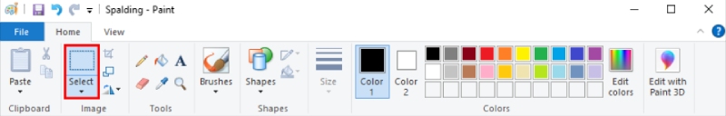 Fare clic su Seleziona in Paint