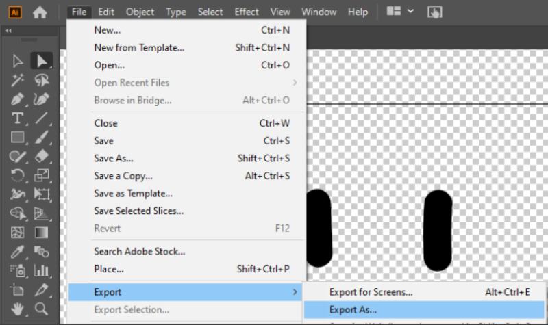 Esporta il file in Illustrator