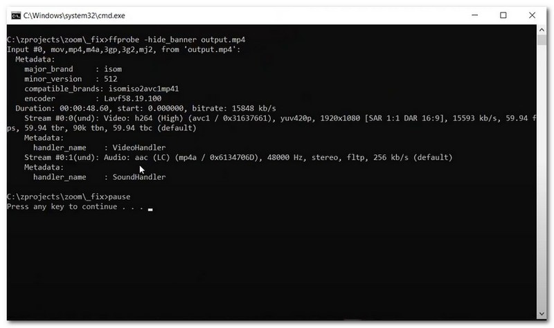 FFMPEG Převod souboru MTS na MP4