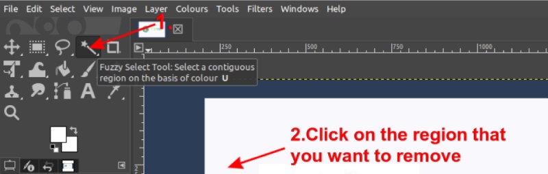 GIMP में फ़ज़ी सेलेक्ट टूल