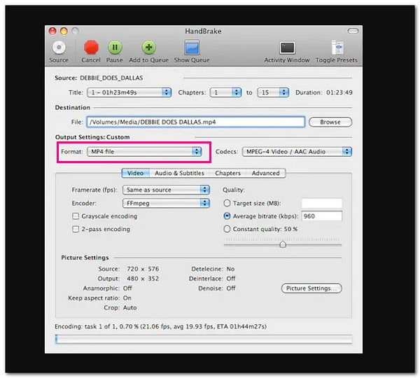HandBrake Convert XVID to MP4
