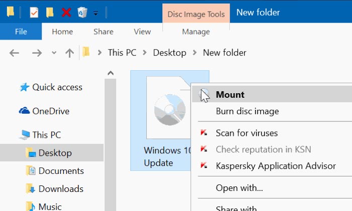 Montirajte Windows slike diska