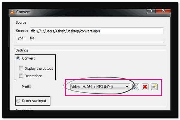VLC Convert XVID to MP4