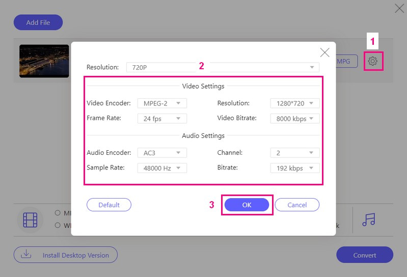 Cambiar las opciones de vídeo y audio