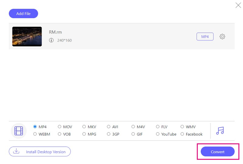 Clique no botão Converter para iniciar o processo de conversão