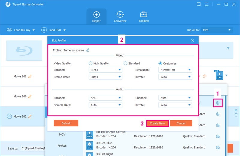 Customize the Output Settings