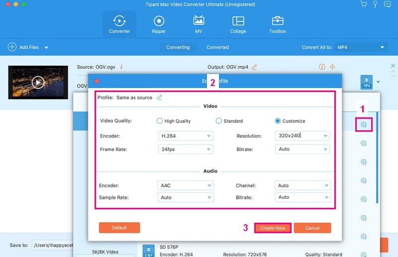 Personalizar la configuración de salida