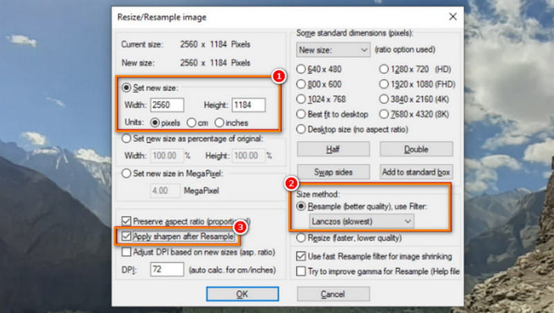 Agrandir l'image sur IrfanView